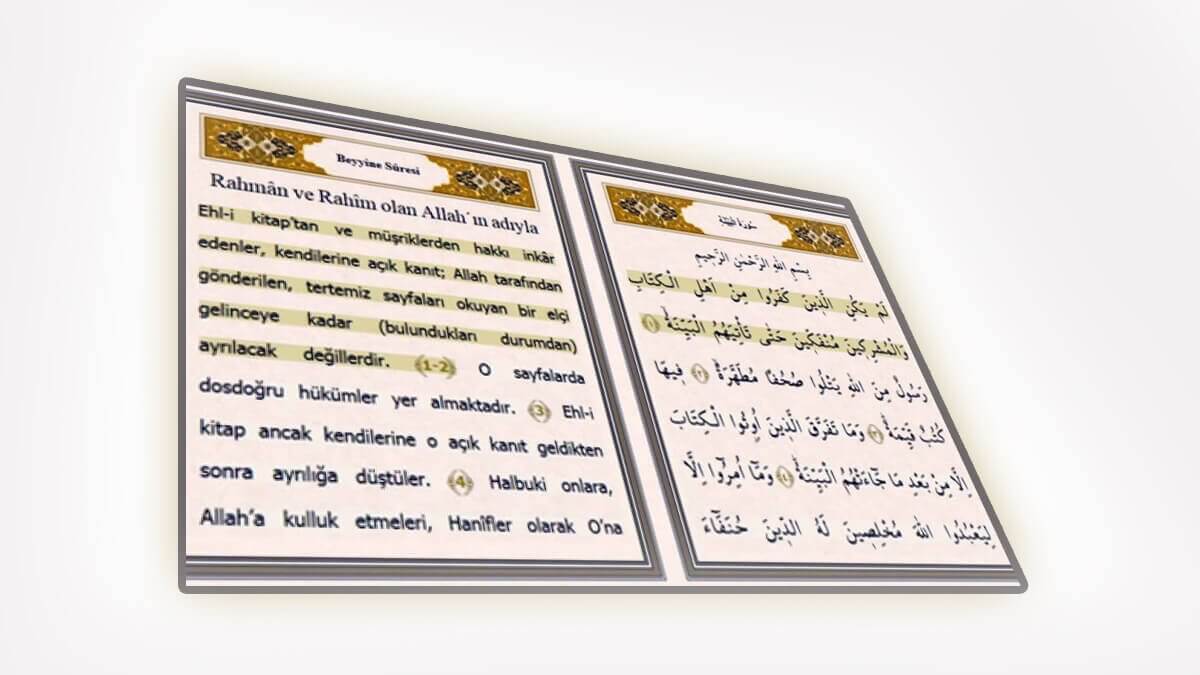 Rüyada Beyyine Suresi Görmek