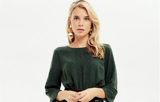 NARAMAXX / Koyu Yeşil Beli Lastikli Elbise