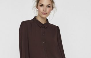 Vero Moda / Kadın Kahverengi Omuz Detaylı Gömlek