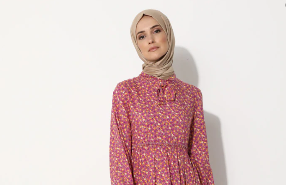 ZİWOMAN / Desenli Elbise – Pembe