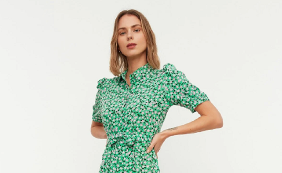 TRENDYOLMİLLA / Yeşil Kuşaklı Gömlek Elbise